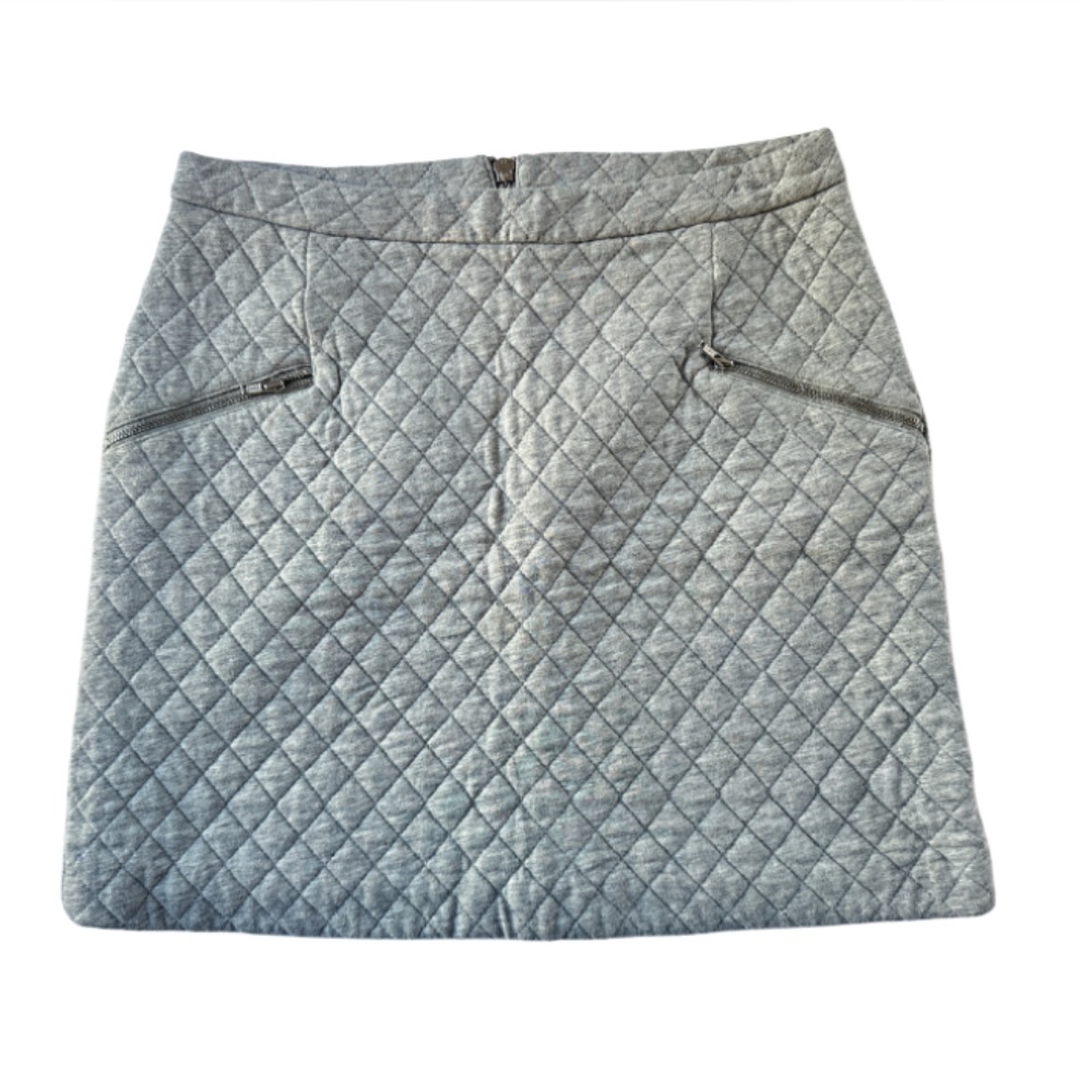 Hinge Gray Quilted Zipper Skirt